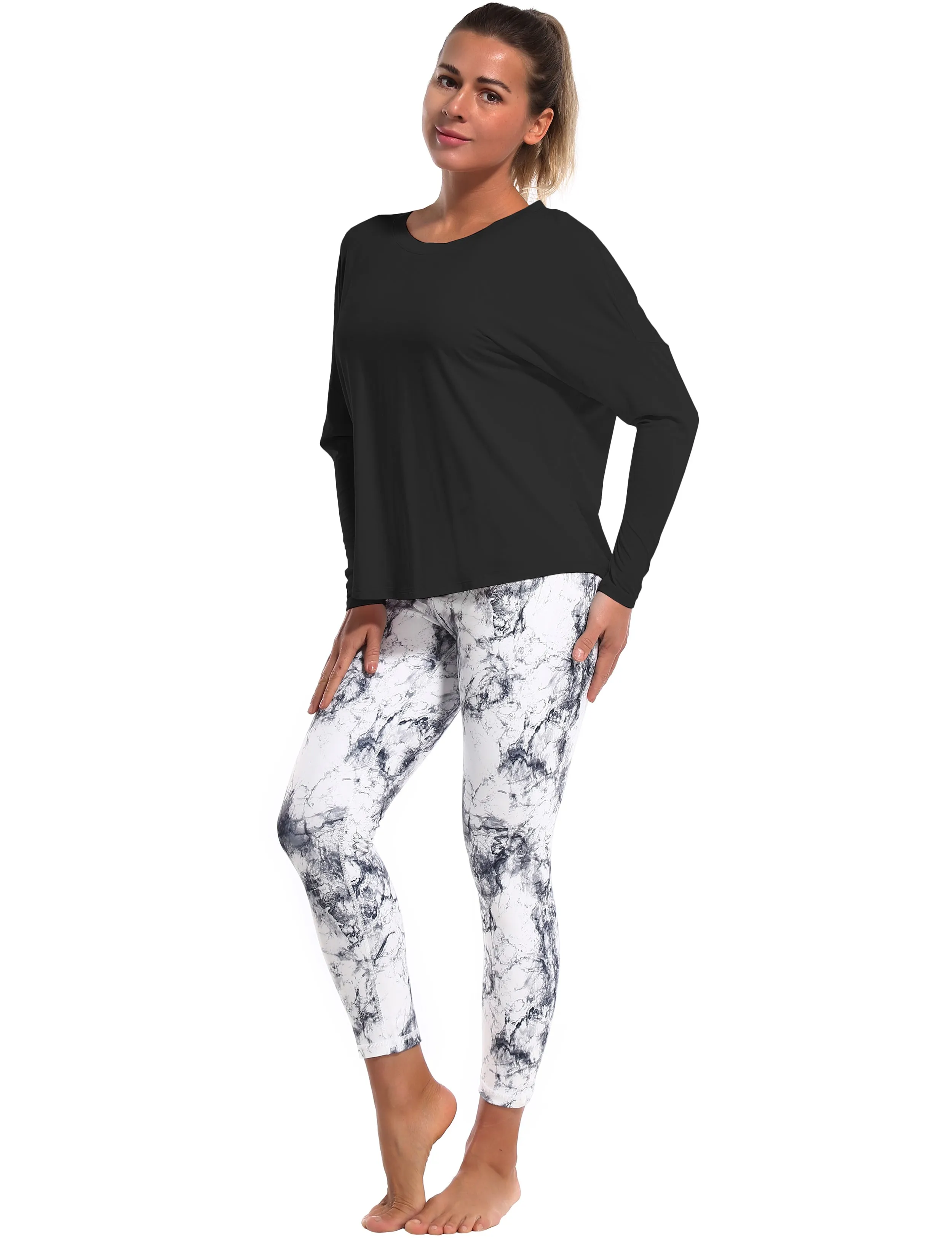 Golf Batwing Tunic Tops black_Golf