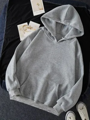 Gray Plain Hoodie
