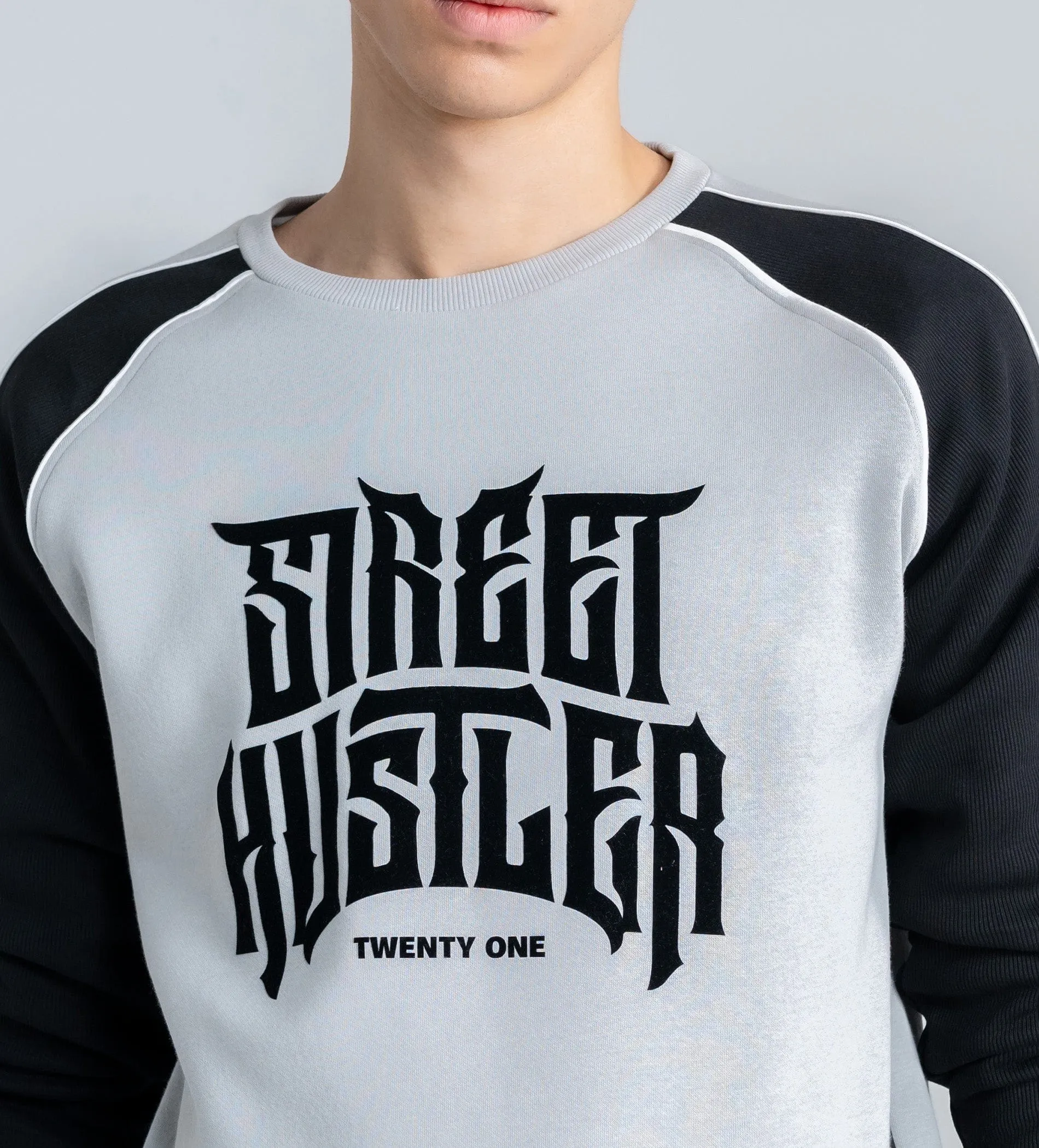 Grey fleece fusion sweatshirt
