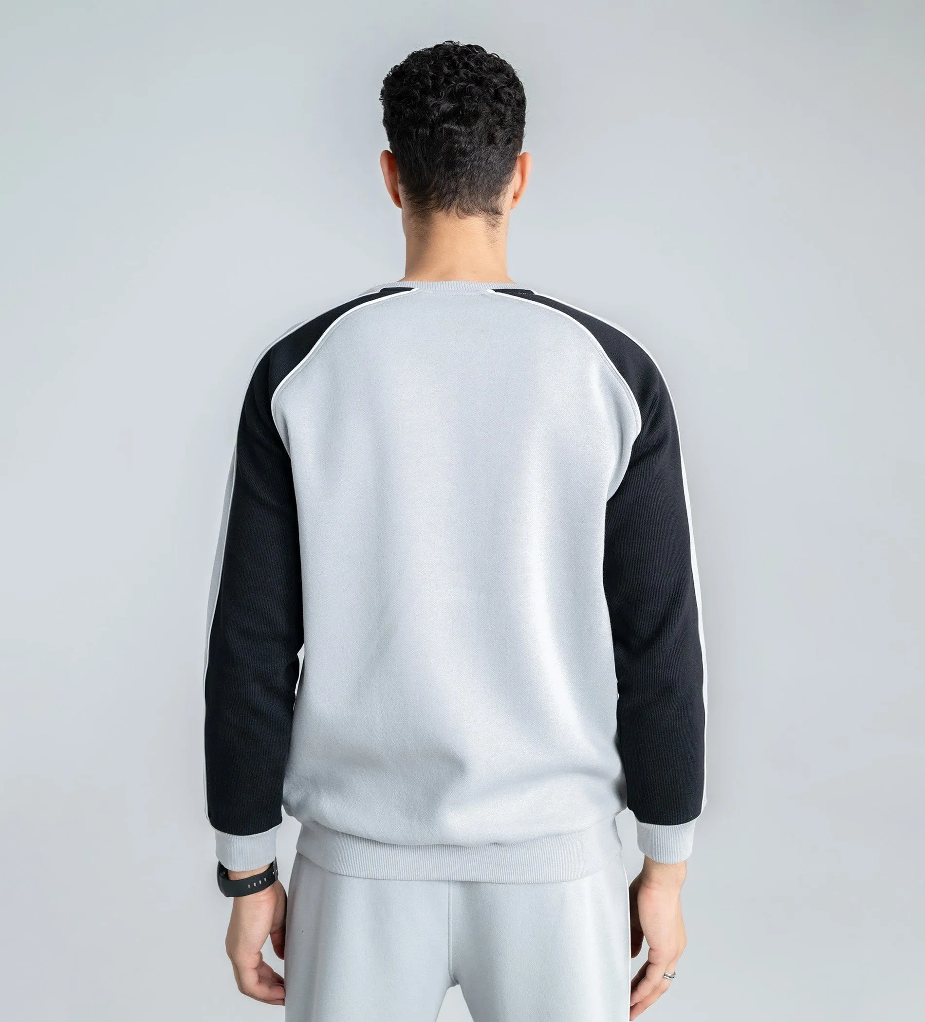 Grey fleece fusion sweatshirt