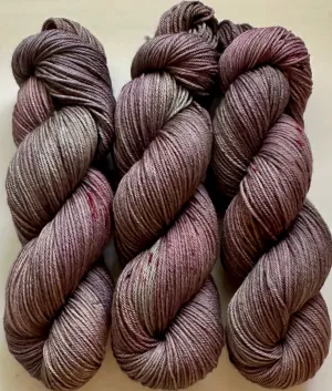 Hand Dyed Yarn "Grace, Too" Purple Plum Scarlet Brown Green Maroon Pink Navy Grey Speckled Merino Sport 328yds 100g
