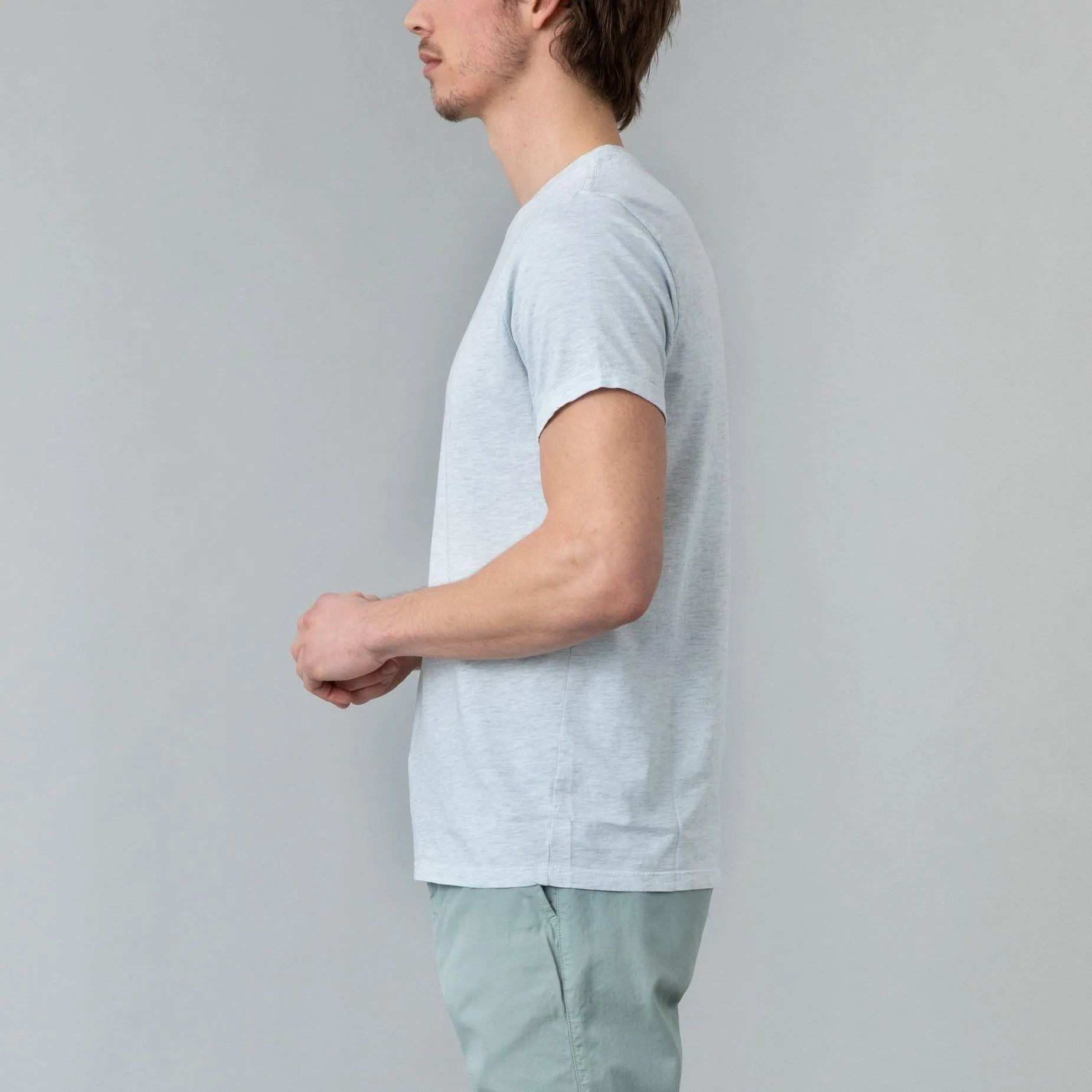 Heather Crew Tee (Pale Blue)