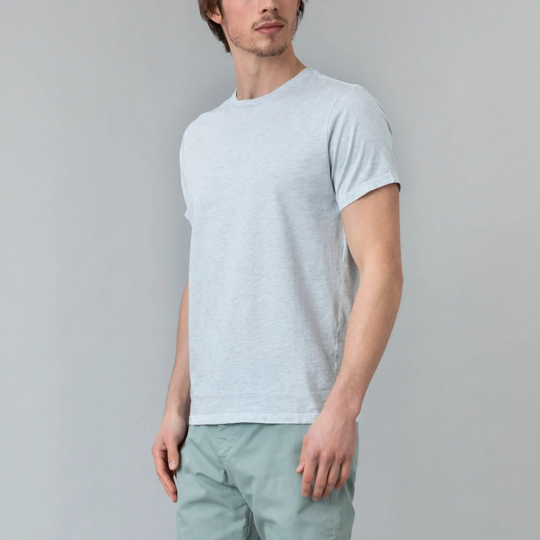 Heather Crew Tee (Pale Blue)