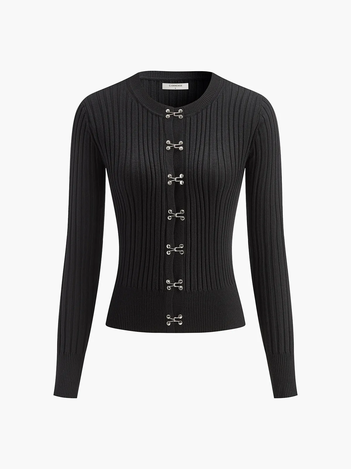 Hook Front Skinny Knit Top