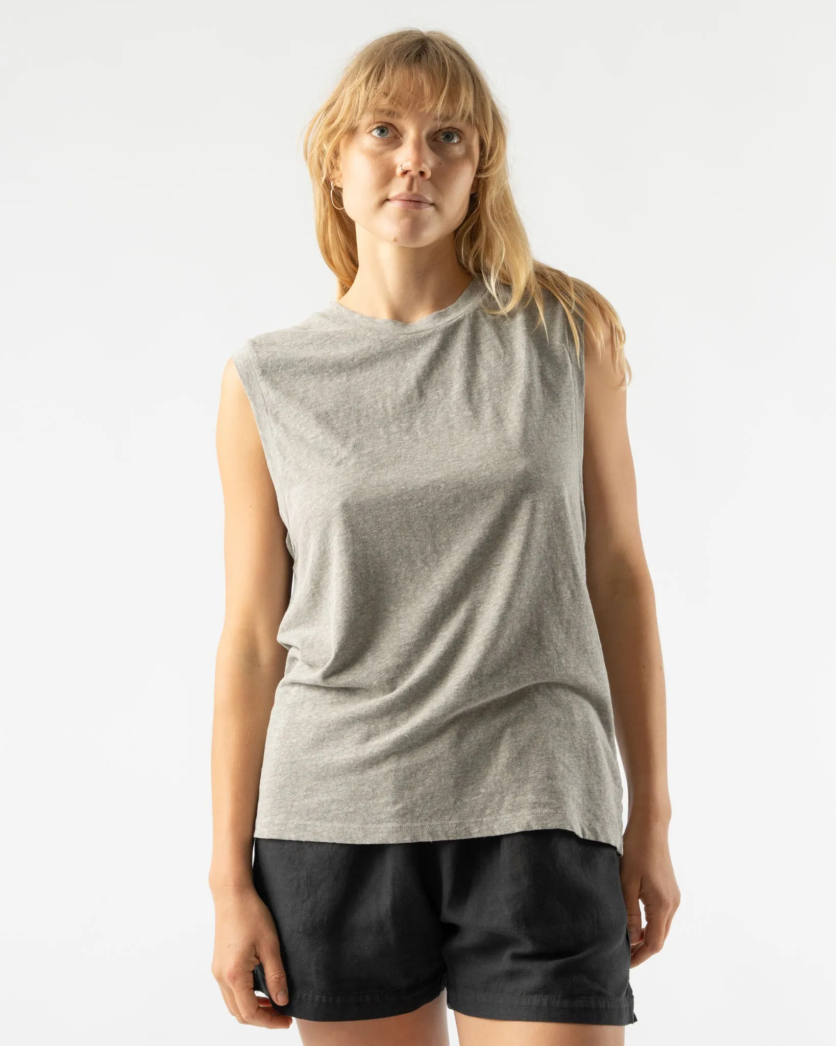 Jungmaven Heathered Malibu Muscle Tee in Athletic Gray