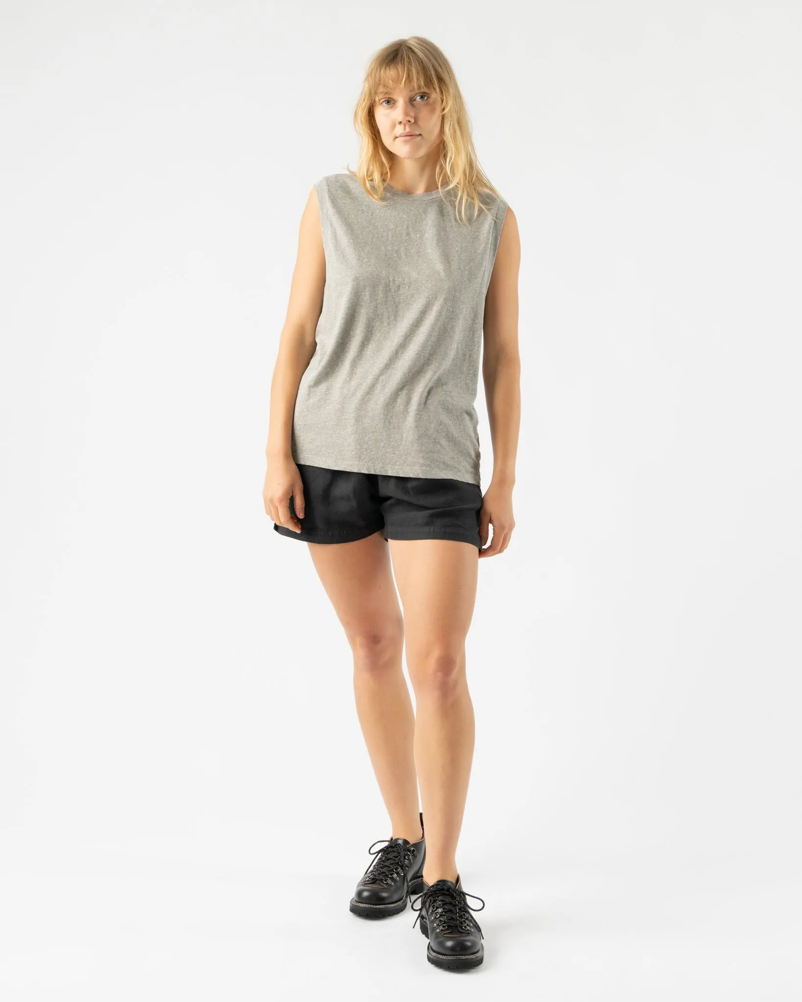 Jungmaven Heathered Malibu Muscle Tee in Athletic Gray