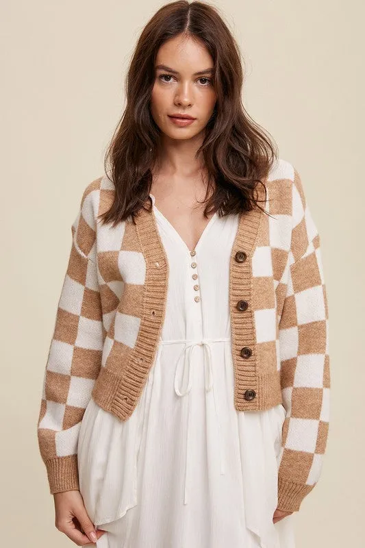 Just Popping-  Weaved Cropped Cardigan