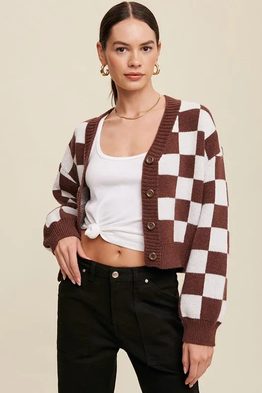 Just Popping-  Weaved Cropped Cardigan