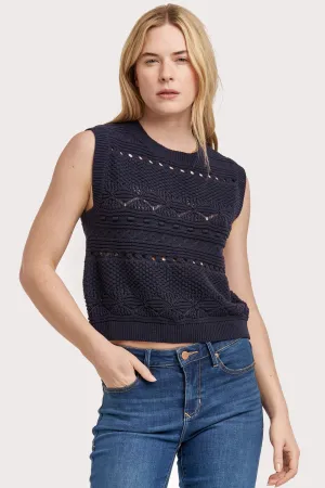 KAELA CREW NECK SLEEVELESS TANK MIDNIGHT BERRY