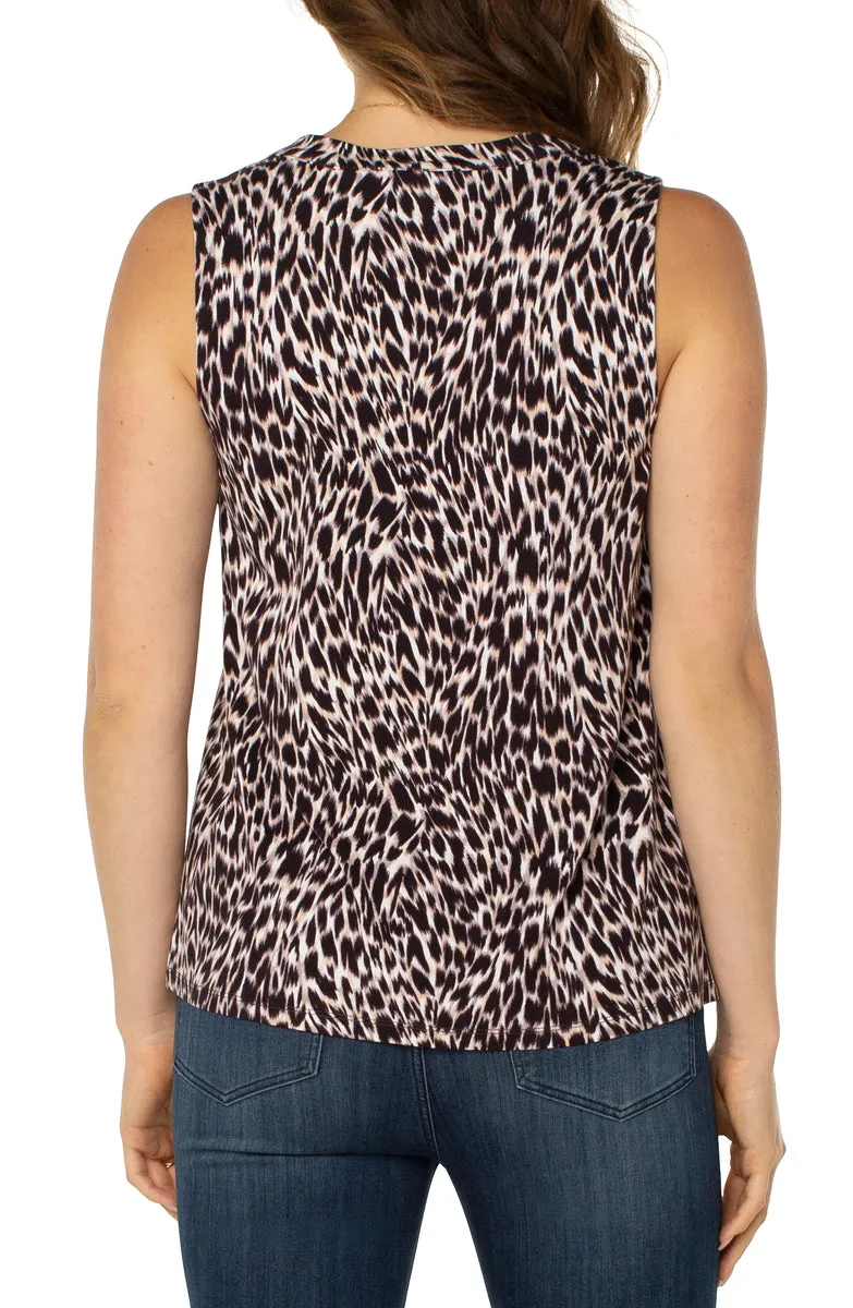 Liverpool Sleeveless V-neck Knit Top w Tucks (patterns)