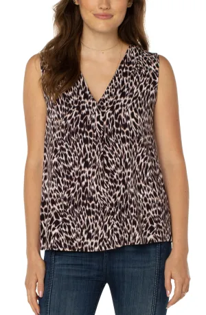 Liverpool Sleeveless V-neck Knit Top w Tucks (patterns)