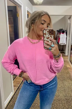 LONG SLEEVE MELANGE BRUSHED HACCI PULLOVER