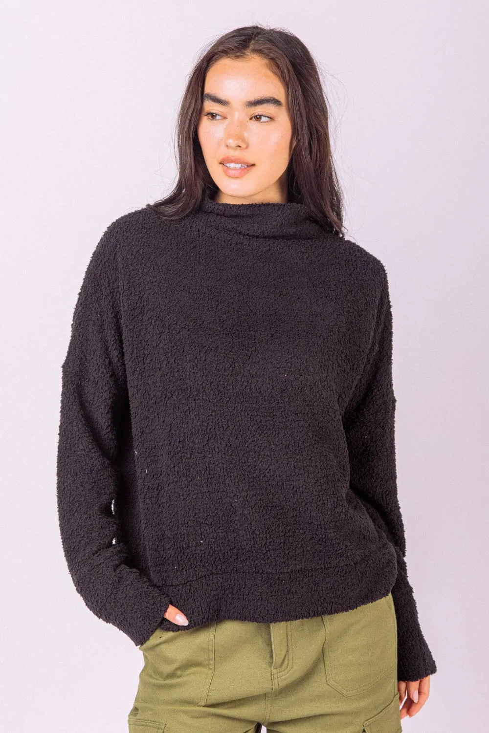 LONG SLEEVE SUPER SOFT MOCK NECK TOP