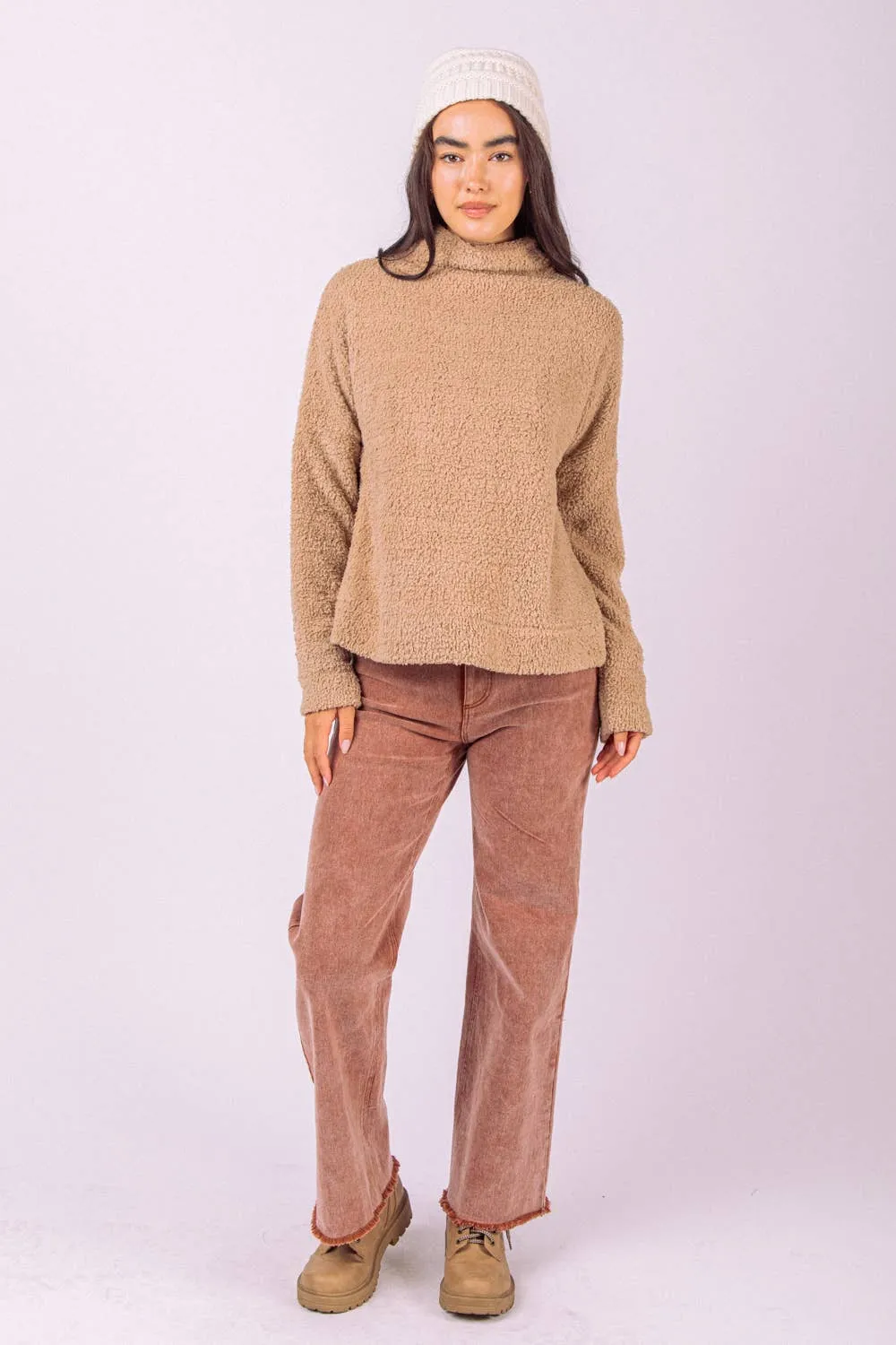 LONG SLEEVE SUPER SOFT MOCK NECK TOP