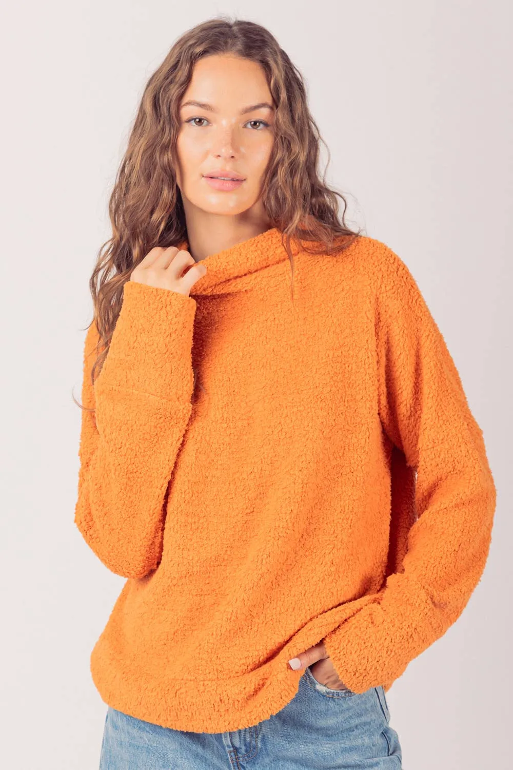 LONG SLEEVE SUPER SOFT MOCK NECK TOP