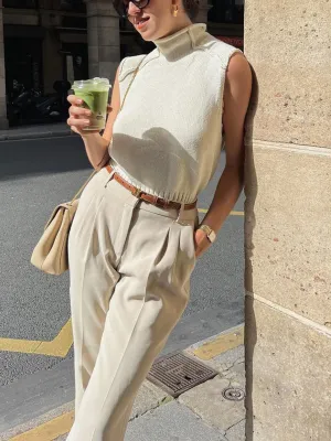 Love At First Sight Modern Mock Neck Sweater Vest