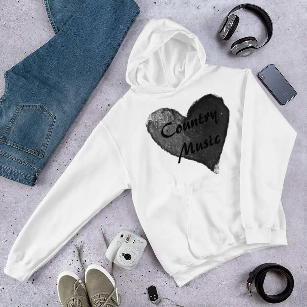 Love Country Music Black Unisex Hoodie