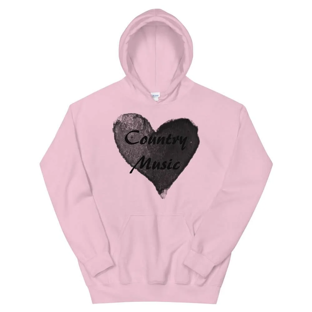 Love Country Music Black Unisex Hoodie
