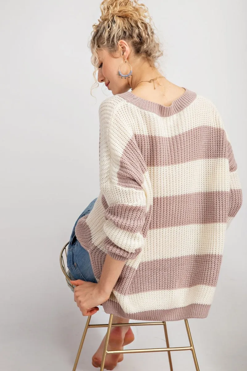 Maddie Striped Soft Knit Pullover
