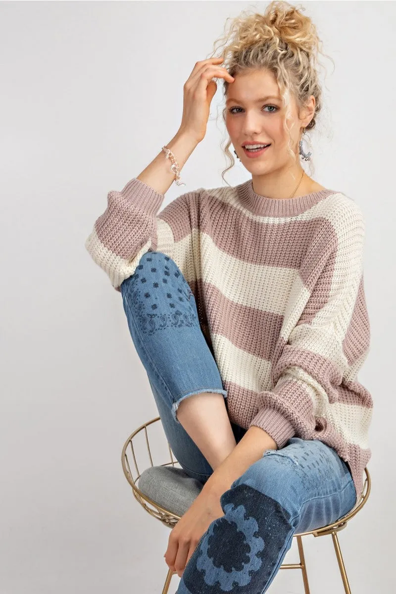 Maddie Striped Soft Knit Pullover