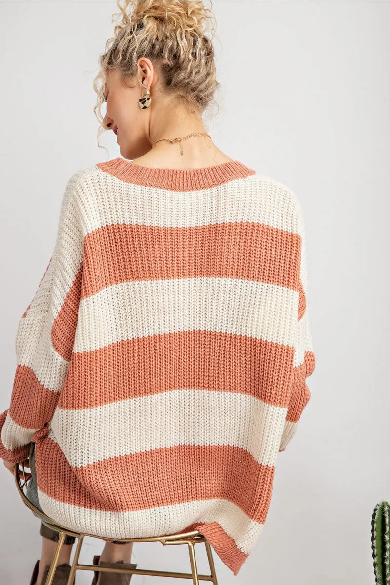 Maddie Striped Soft Knit Pullover
