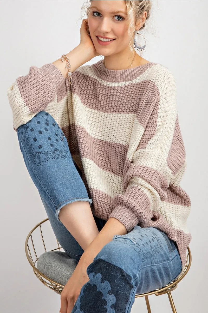 Maddie Striped Soft Knit Pullover