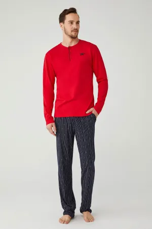 Men Comfortable Pyjama Set - Red