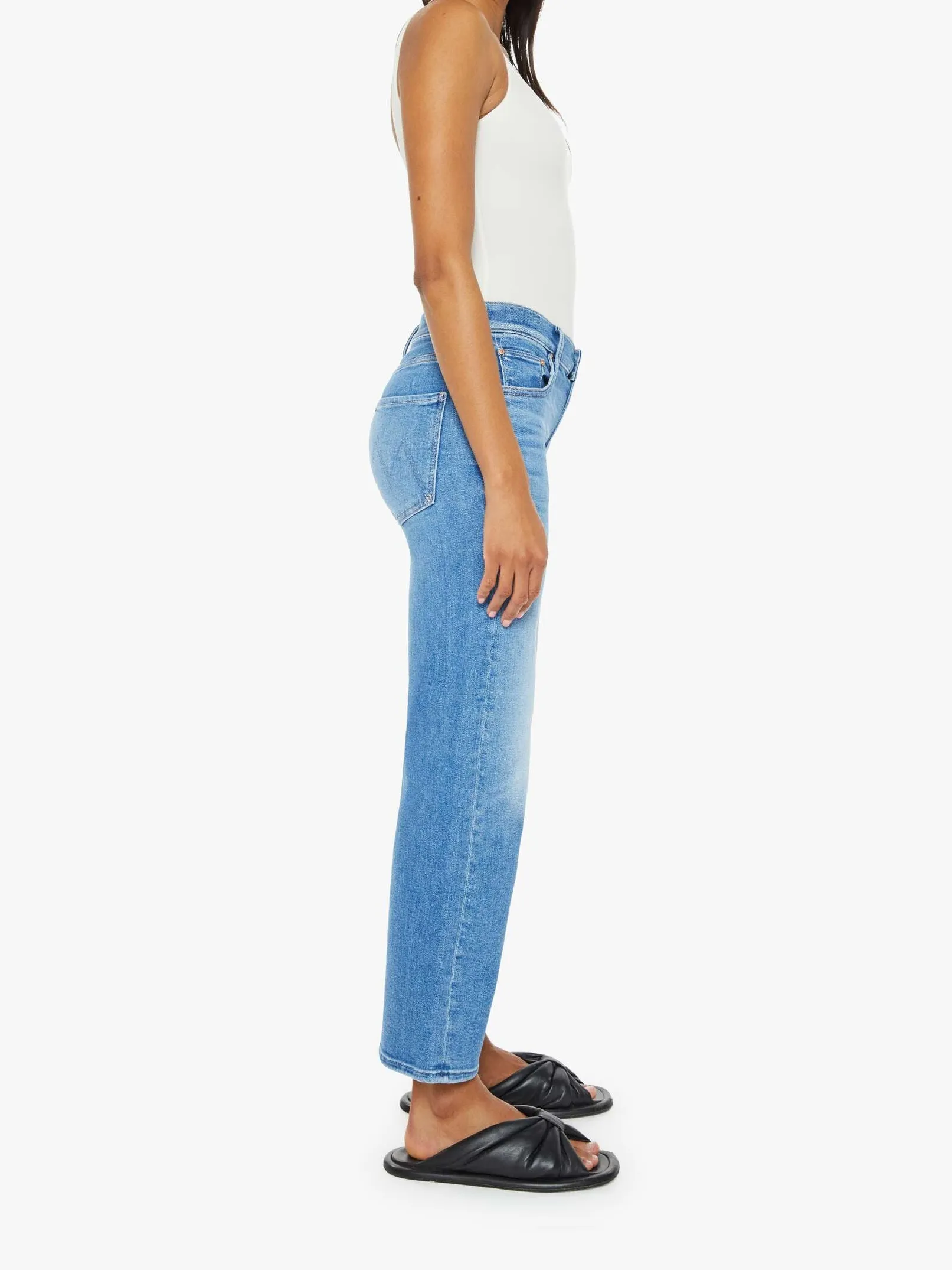 MOTHER - Mid Rise Rambler Zip Ankle - Out of the Blue