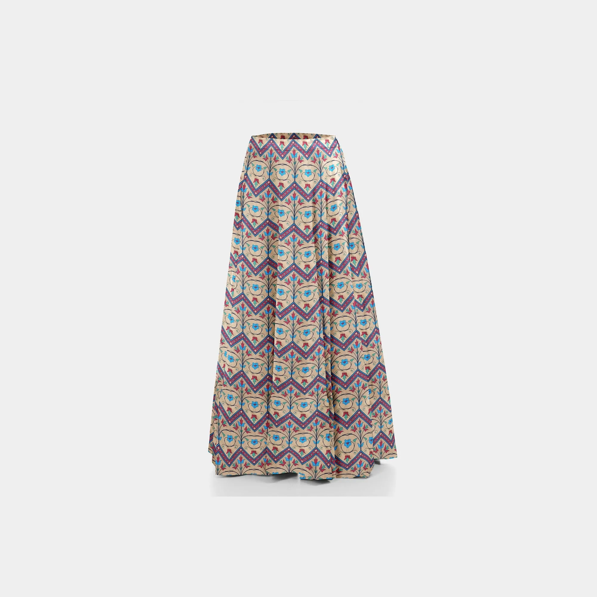 Mustard Floral Geometrical Print Spun Fabric