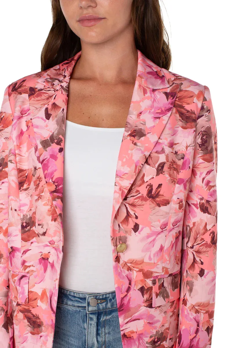 Nyla Notch Collar Blazer in Pink Punch Rose - Liverpool Los Angeles LM1A47MW1P75