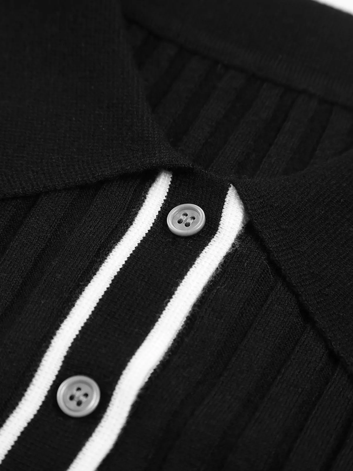 Old Money Aesthetics Trendy Polo Knit Top