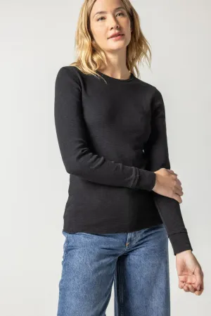 PA2708 Lilla P Long Sleeve Raw Edge Crew