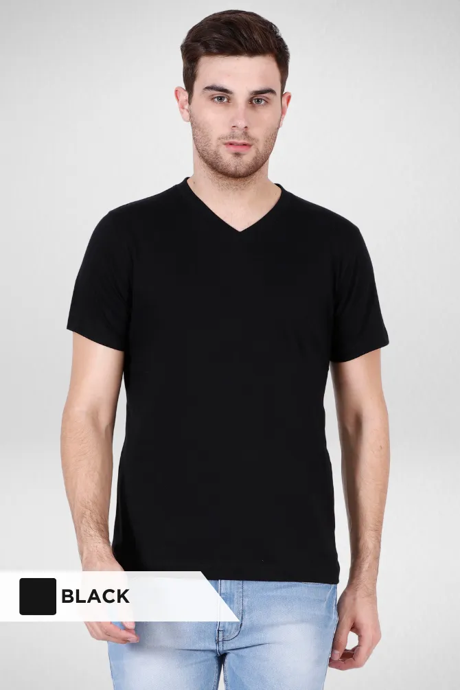 Pack Of 3 V Neck T-Shirts Navy Blue Red and Black for Men