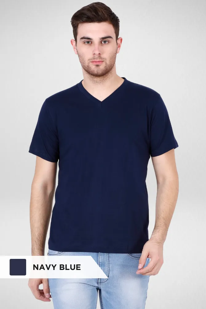 Pack Of 3 V Neck T-Shirts Navy Blue Red and Black for Men
