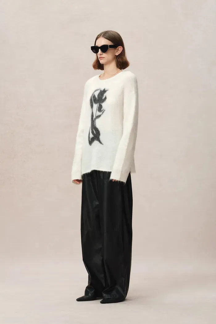 Pavane Hand Drawen Tulip Sweater in Mohair Wool Knit