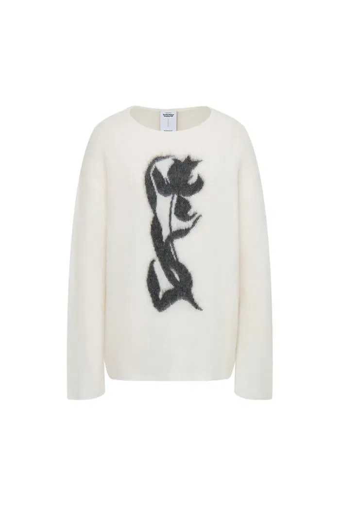 Pavane Hand Drawen Tulip Sweater in Mohair Wool Knit