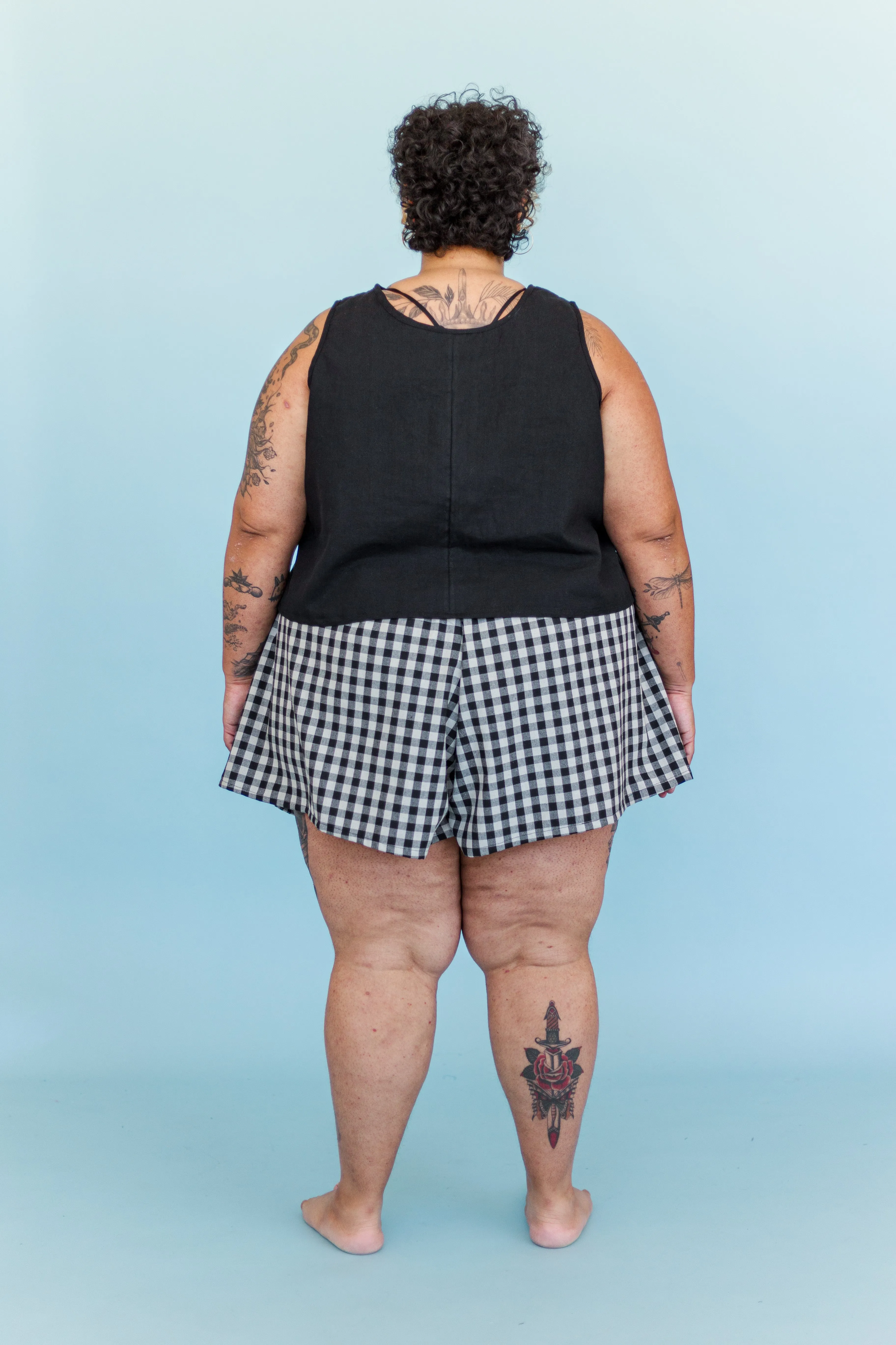 Perfect Tank in Black Cotton Linen