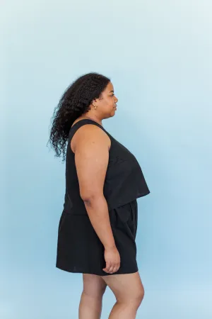 Perfect Tank in Black Cotton Linen