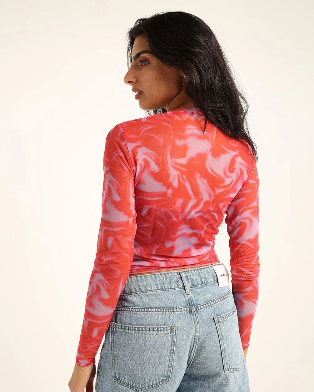 Pink Aurora Mesh Top