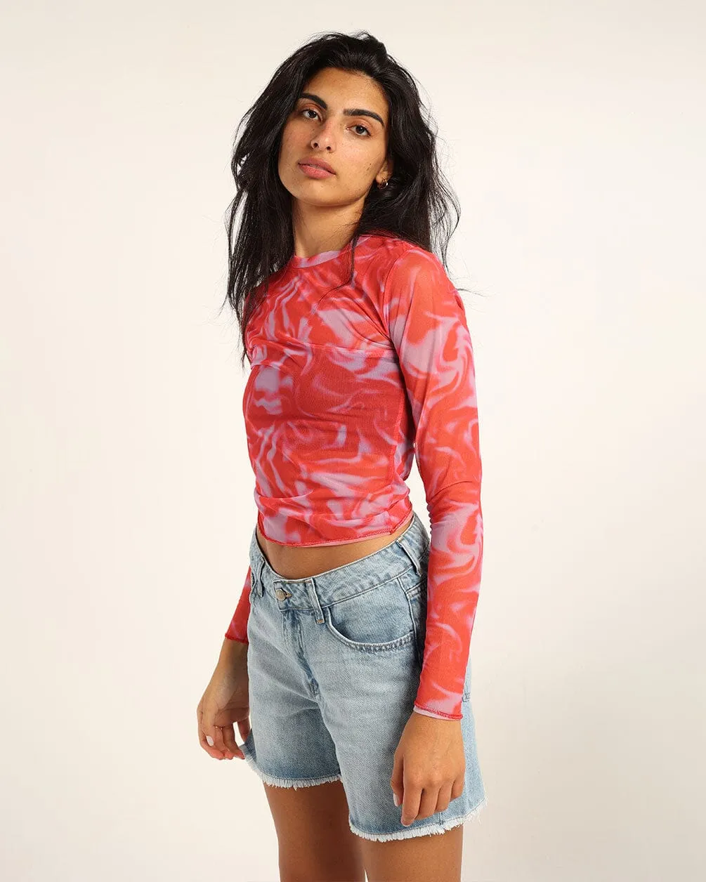 Pink Aurora Mesh Top