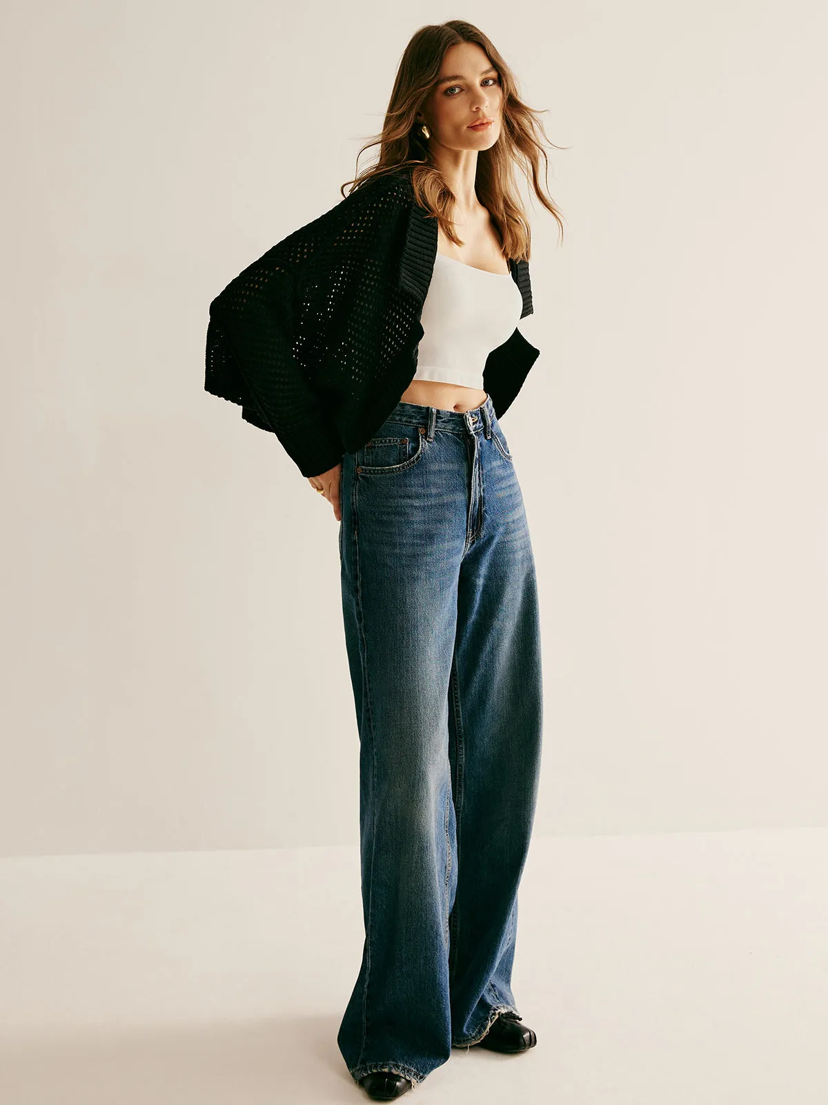 Plain Hollow Versatile Cardigan