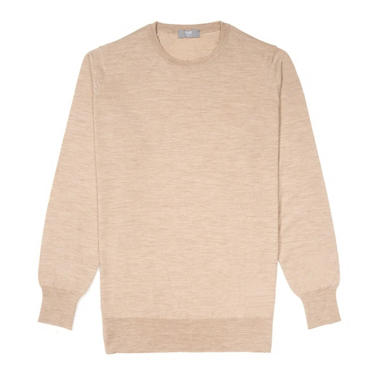 Plain Wool Crew Neck Jumper in Oat