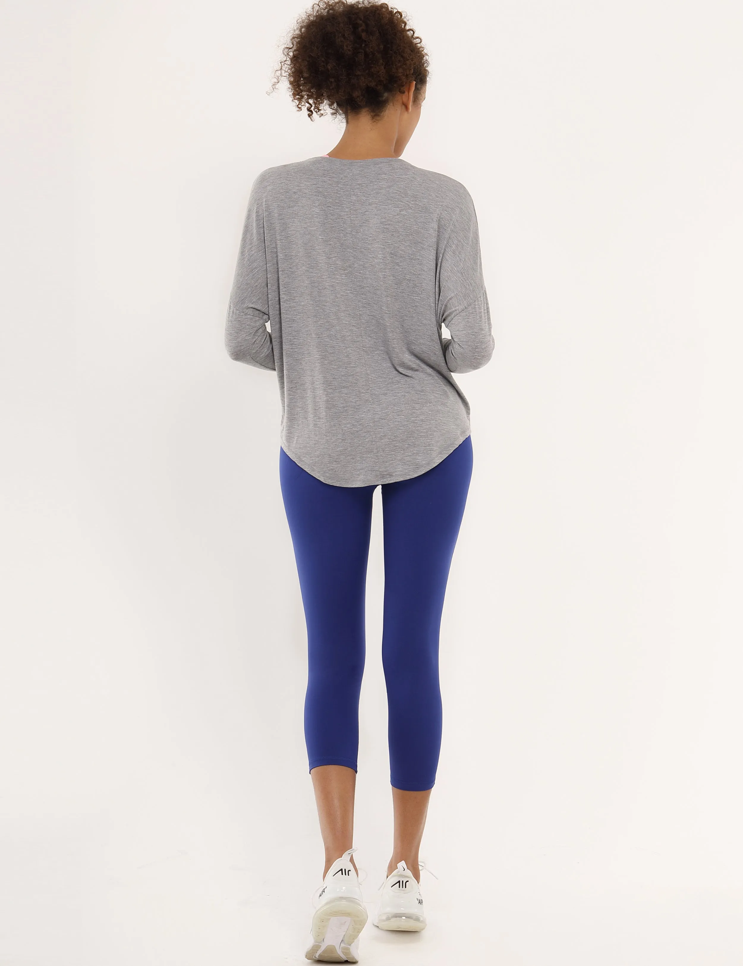 Plus Size Batwing Tunic Tops heathergray_Plus Size