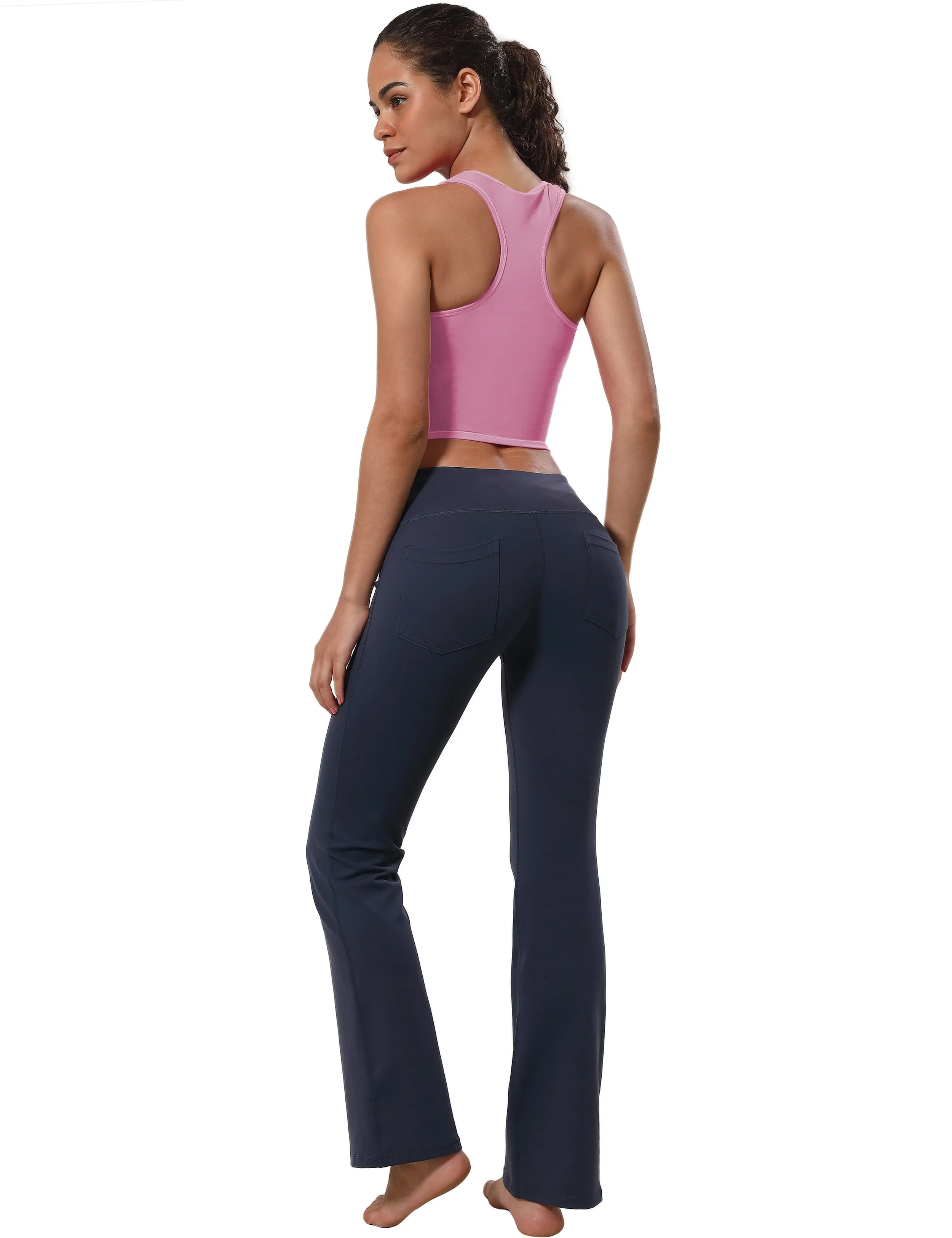 Racerback Athletic Crop Tank Tops lightpink_Biking