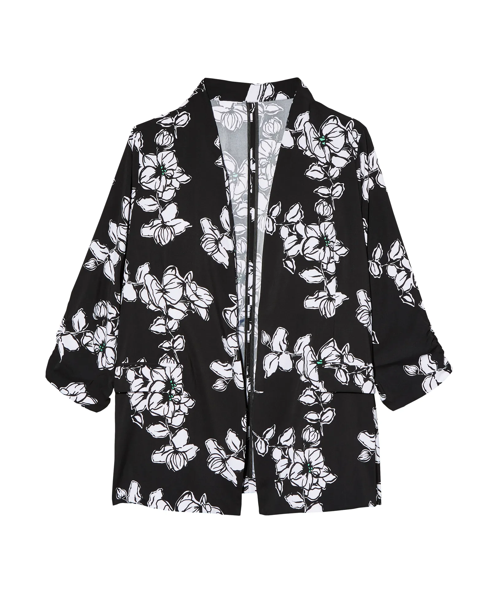 Rayna Three-Quarter Sleeve Blazer | Black / White