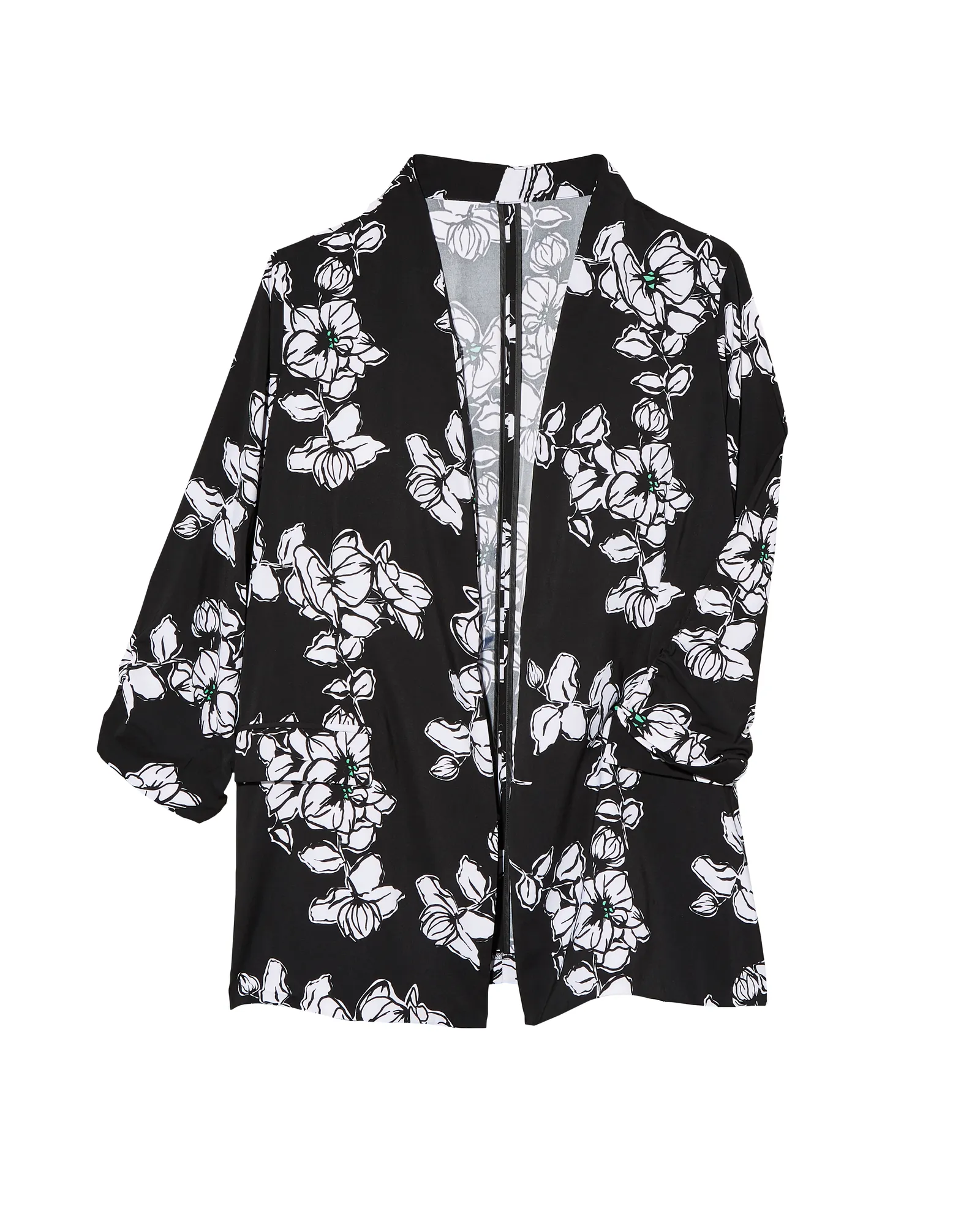 Rayna Three-Quarter Sleeve Blazer | Black / White