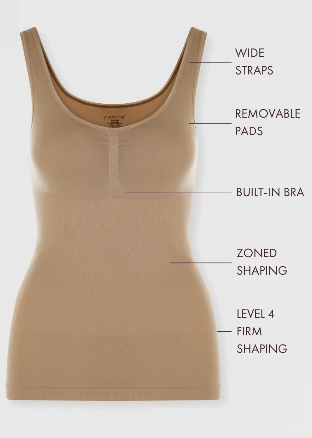 Sadie Shaping Tank w/ Removable Pads