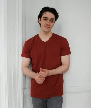 SETH v-neck men's tee in Burnt Henna