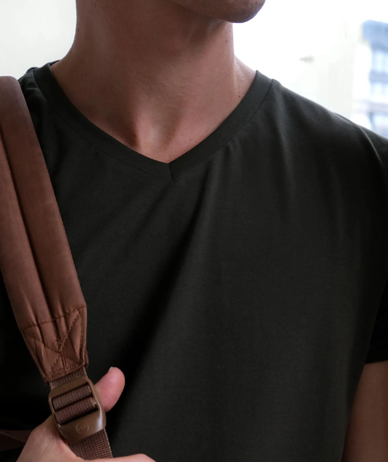 SETH v-neck men's tee in Dark Olive