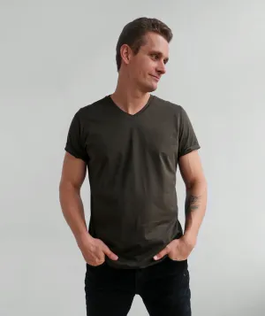 SETH v-neck men's tee in Dark Olive